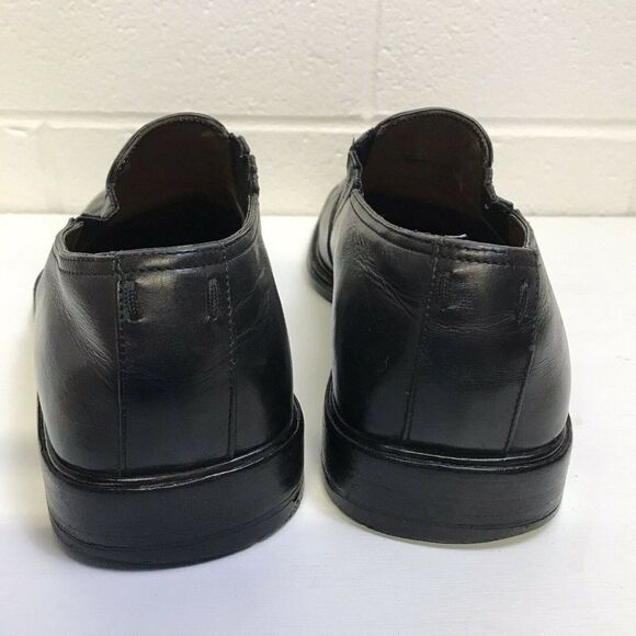 Louis Vuitton Men's Black Leather Square Toe Slip On Loafer Shoes Size LV 8 US 9 - Picture 8 of 12